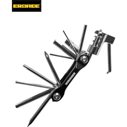 EROADE Convenient Multitool Repair Tool Set Carbon Steel Aluminum Anti-Rust Bike Tools Wrench Screwdriver Pry Bar Chain Remover