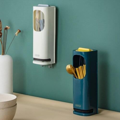 Chopsticks container rack wall-hung kitchen artifact multifunctional chopsticks container storage box chopsticks basket drain