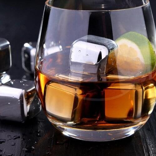 Ice Cubes Whiskey Ice Cubes 1x1x1inch Stainless Steel Reusable Chillers Stone Drink Health Party Gift