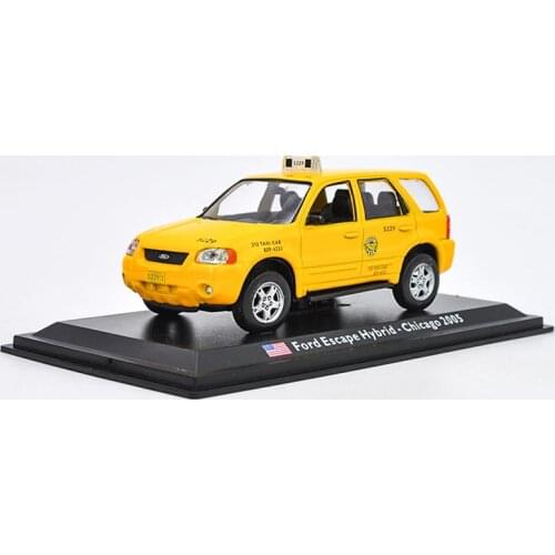 Diecast 1:43 Scale Ford ESCAPE HYBRID CHICAGO TAXI Alloy Car Model Collection Decoration Gifts Kids Toys Boys