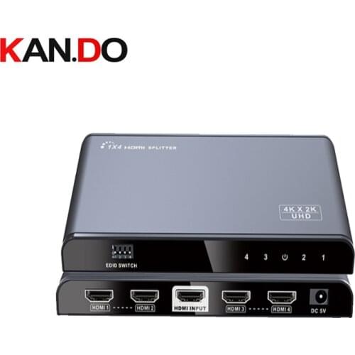 LKV314EDID-V2.0 1X4 Ultra HD HDMI Splitter with EDID 4KX2K@60Hz HDMI splitter distributes 1 HDMI source to 4 HDMI displays