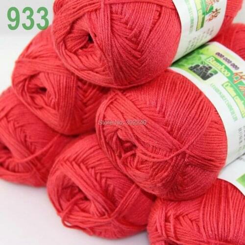 Lot of 6 Skeins Super Soft Natural Bamboo Cotton Knitting Yarn rose pink 933