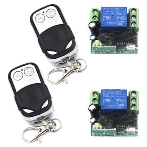 MITI-New Arrival DC 12V 10A 1 Channel Wireless 2* RF Transmitter+2* 1CH Receiver Remote Control Switch System SKU: 5421