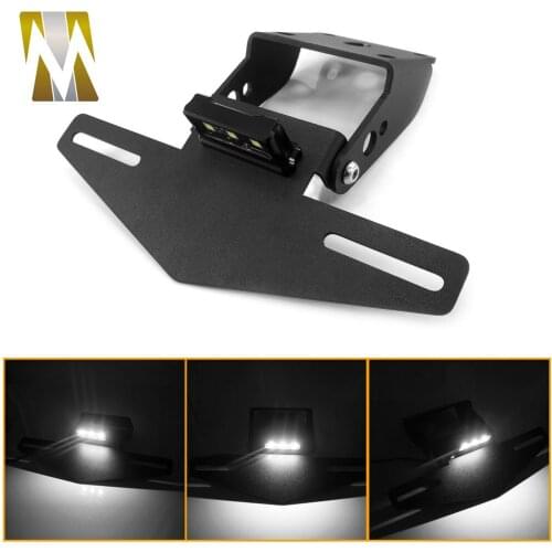 Registration License Number Plate For KTM Duke 125 200 390 2017 2018 2019 RC390 2020 Frame Holder Bracket With LED Light Parts