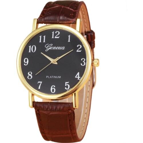 Wholesale Retro Design Leather Band Analog Alloy Quartz Wrist Watch