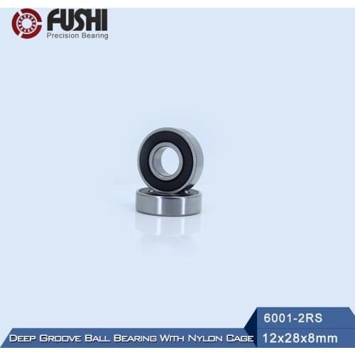 6001RZ Bearing 12*28*8mm ABEC-3 ( 10 PCS ) Mute For Vacuum Cleaners 6001 RS 2RZ Ball Bearings 6001RS 2RS With Nylon Cage