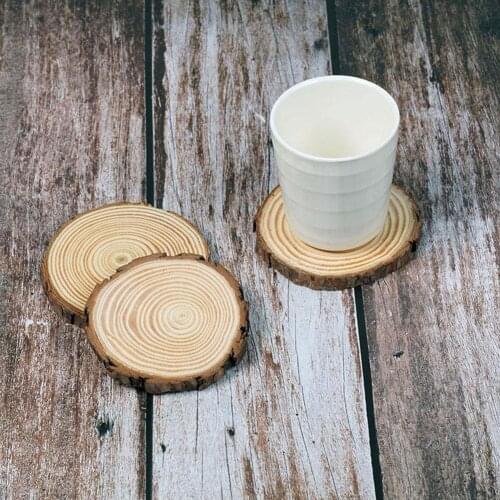 1pcs Natural Round Wood Color Coasters Cup Mat Tea Coffee Mug Drinks Holder Table Mat Wooden Coasters for Drinks Home Decoration