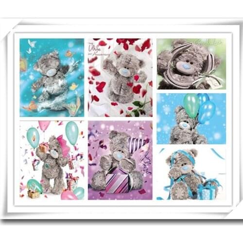 Full square / round diamond 5D DIY diamond painting "new cartoon teddy bear" 3D embroidery cross stitch mosaic home decoration