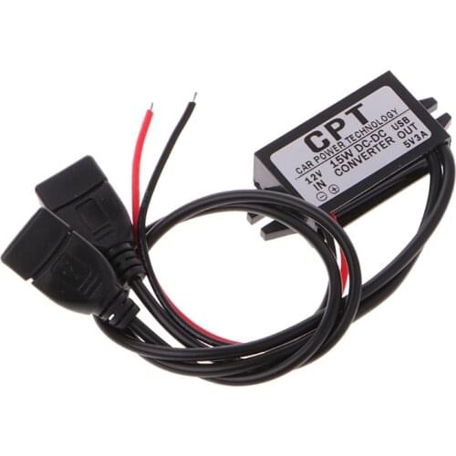 DC Converter 12V To 5V 3A Double 2 USB To Auto Power Regulator Voltage Step Down Dls drop ship