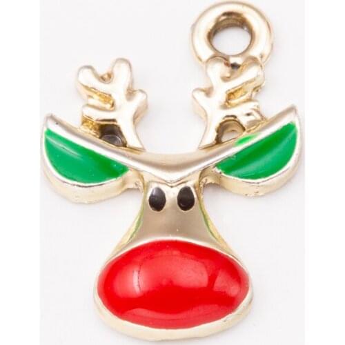 Christmas series 20 pcs elk Enamel Alloy jewelry Headdress pendants for bracelet necklace DIY jewelry making JQ600015