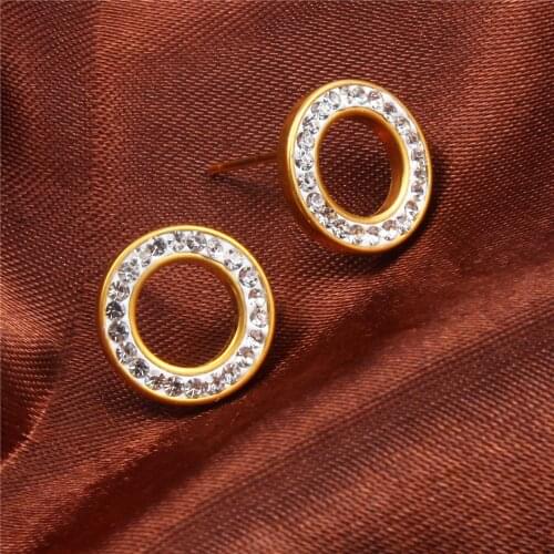 XUANHUA Stainless Steel Stud Earrings Jewelry 2019 Fashion Earrings For Women Jewellery Brincos Earring Female Circle Errings