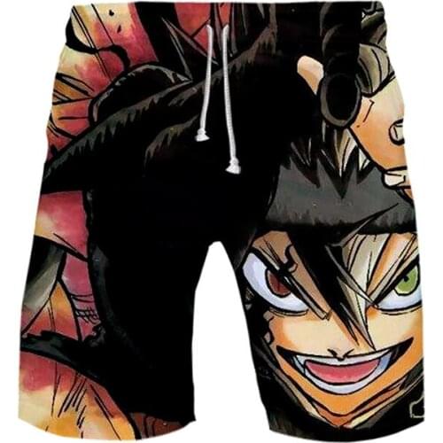 Mens 3D Black Clover 3D Board Shorts Trunks Summer New Quick Dry Beach Swiming Shorts kids Hip Hop Short Pants Beach clothes