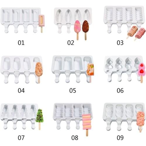 Silicone Ice Cream Mold Christmas Tree Diy Popsicle Molds Freezer Juice Size Ice Cube Tray Popsicle Barrel Maker Mould Tool
