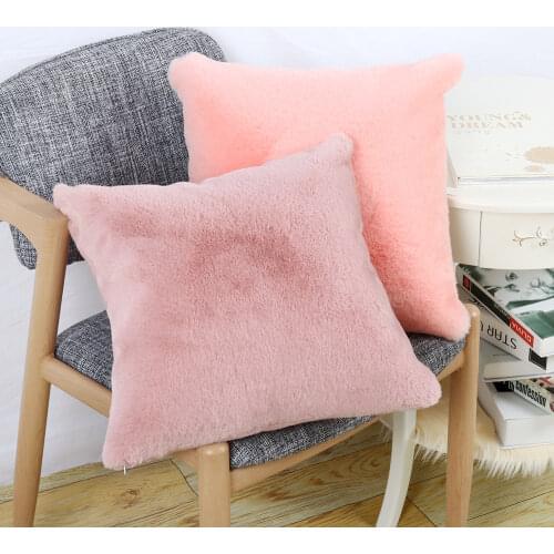 Modern Solid Color Red White Purple Short Plush Cushion Home Decoration Soft Sofa Pillow Waist Throw Cushion Washable