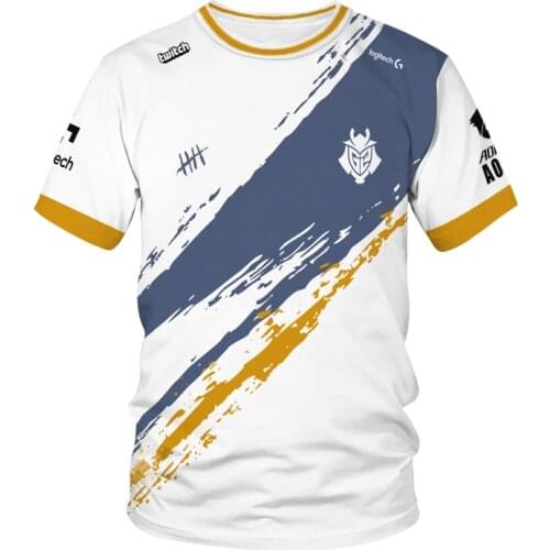 High-quality G2 Team Gaming Team Uniform T-shirt LOL CSGO Top Team Professional Players Mens and Womens Fashion Street T-shirt