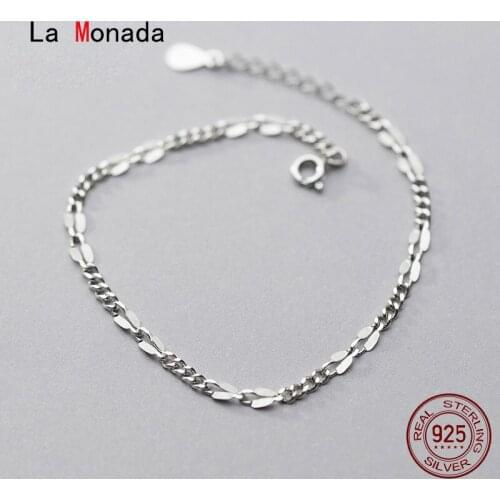 La Monada Fine Silver 925 Jewelry Bracelet Female Woman Geometry Weave Chain Minimalist Bracelets For Women Silver 925 Sterling