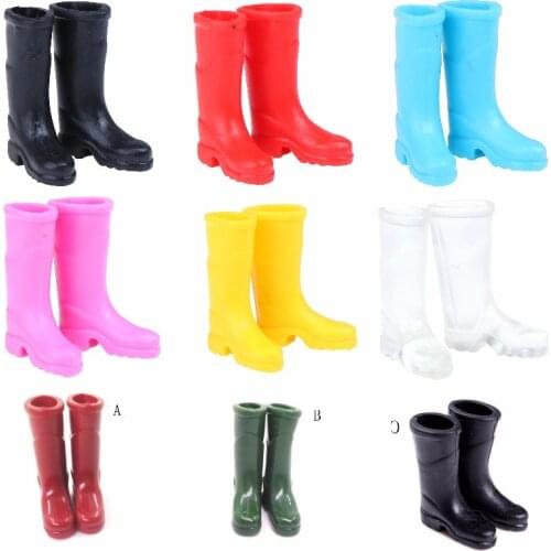 1Pairs Rubber Rain Boots Home Garden Yard Decoration 1/12 Scale Dollhouse Miniature