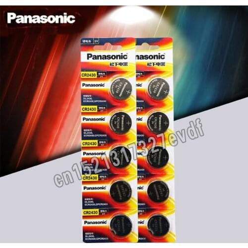 Panasonic 100% Genuine CR2430 Button Cell Batteries 10PCS/LOT 3V Lithium Battery Watch/Toys/Remote Control DL2430 BR2430 KL2430