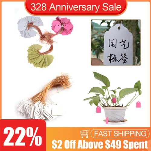 100pcs 3.6*2.5cm Plastic Plants Labels Hang Tag Garden Flower Pot Nursery Pots Reusable Planters Flower Tag Label Marker