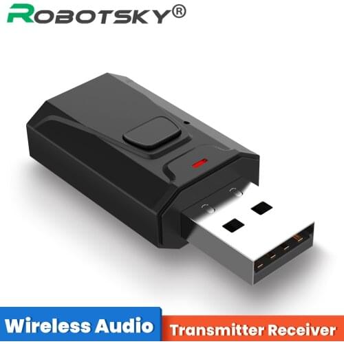 3 in 1 USB Bluetooth 5.0 Transmitter Receiver Mic EDR Adapter Dongle 3.5mm AUX For TV PC Headphones Home Stereo Car HIFI Audio