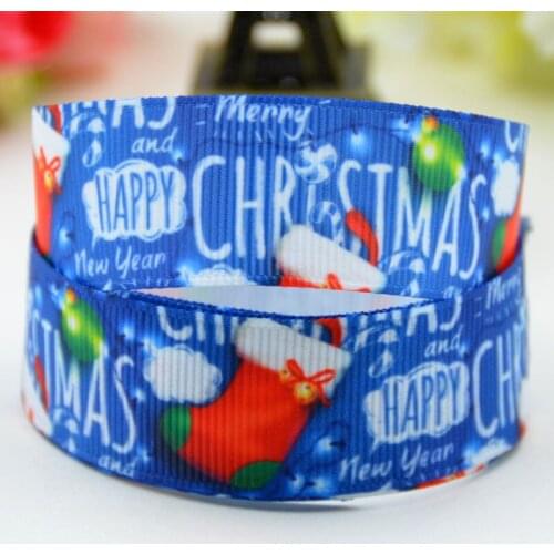 22mm 25mm 38mm 75mm Ruban satin Christmas Cartoon Character printed Grosgrain Ribbon party decoration X-01617 10 Yards