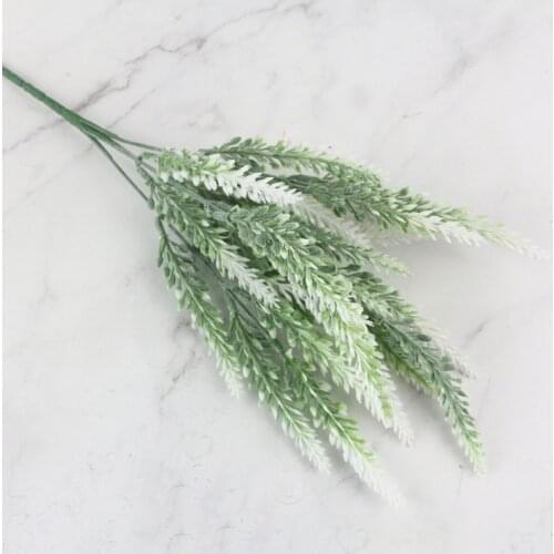 7 Heads/Bouquet Romantic Provence Artificial Flower Purple Lavender Bouquet with Green Leaves for Home Party Decorations