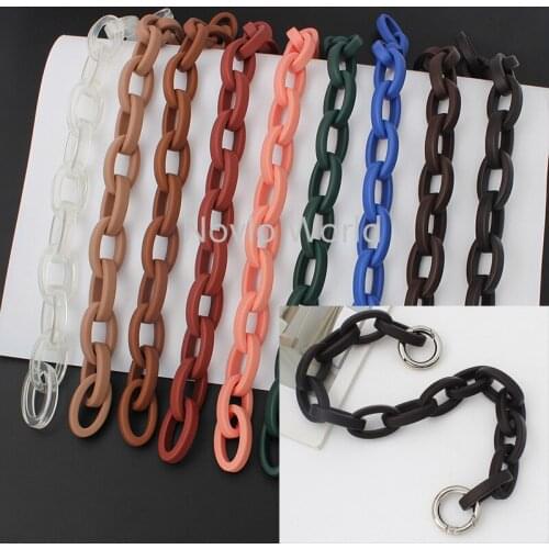 9 colors 36cm Durable Resin Short Carring Chain Detachable Metal Ring Ins Recommend Handbag Top Handle Charming Chains