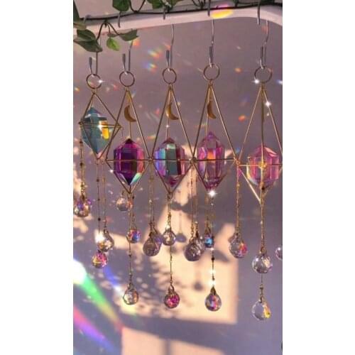 AB Magic window Suncatcher Crystal Prism/Prism Hanging Suncatcher/Car Charm Window/Moon and Star Witchy Suncatchers/windchimes