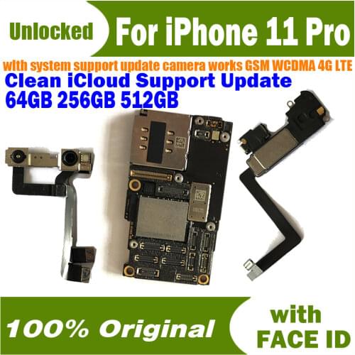 100% Original Motherboard For iPhone 11 PRO without Face ID Logic Board For iPhone 11 Pro with FACEid Motherboard MB LBS