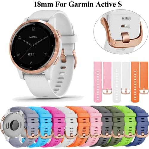 18mm Official Rose Gold Button Smart Watch Band Bracelet Strap For Garmin Active S Smartwatch Watchband Wrist Accessories Correa