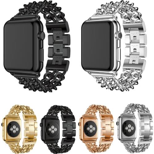 NZL Stainless Steel Link Bracelet for Apple Watch Series 1 2 3 Band 42mm 38mm Wristband Metal Chain for iWatch Series 3 Strap