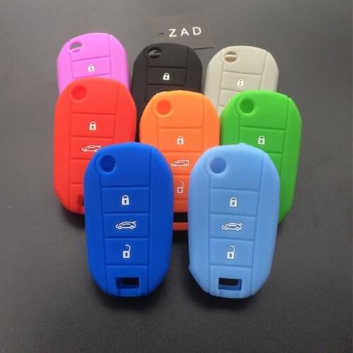 ZAD 3 Button Silicone Flip Remote Key Case Fob Cover Holder for Citroen C4 CACTUS C5 C3 C4L elysee key shell case