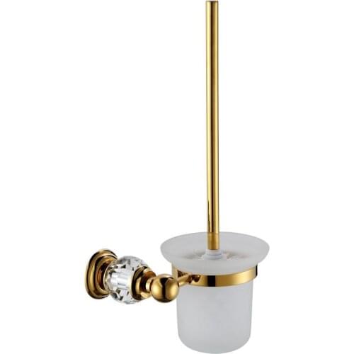 FREE SHIPPING new design 24k GOLD Crystal toilet brush holder