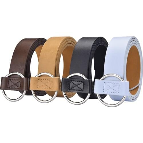 Men and women belt contracted joker web celebrity no needle round buckle jeans without hole freely adjust ms man belt