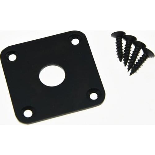 Dopro Flat Metal Jack Plate Square Jackplate for LP Chrome/Black