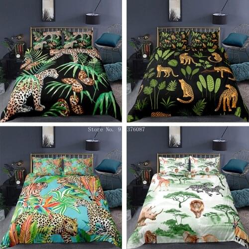 3D Animal Tiger Printed Bedding Set Duvet Quilt Cover Set Single Double Queen King Bed Clothes For Child Kid Adult Bedroom Decor