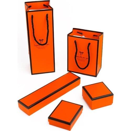 5 Size Red Box For Jewelry Organizer Box Engagement Ring Earrings Necklace Bracelet Display Handle Paper Bags Christmas Gift Box