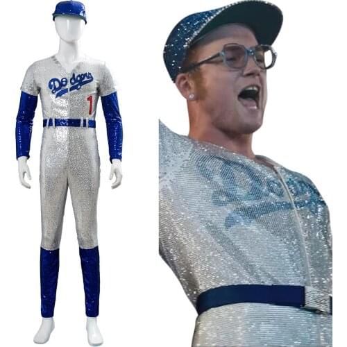 Rocketman Elton John Cosplay Costume Dodgers Baseball Uniform For Men Women Carnival Costumes Halloween
