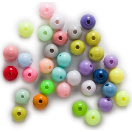 Random Mixed Candy Color Acrylic Round Findings Jewelry Making Women Children DIY Bracelet Necklace Spacer Beads 8-10mm