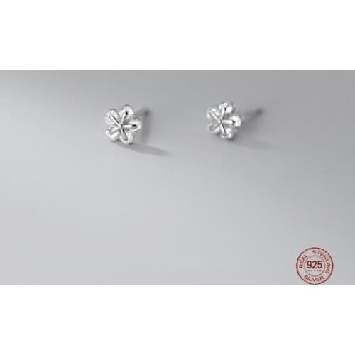 LKO INS Trend 925 Sterling Silver Stud Earring Inlaid Zircon Flower Small Earring For Women Party Gifts Fine Jewelry Ornaments