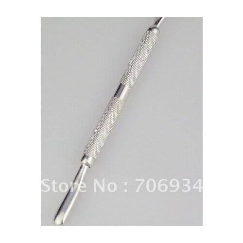 10pcs/lot Cuticle Pusher TTS-03 Round Stainless steel professional senior Spoon Nail Cleaner Manicure Pedicare