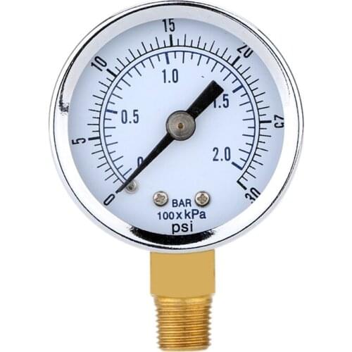 0-30PSI Air Compressor Gauge 2 Inch Face Side Mount 1/8 Inch NPT Hydraulic Air Pressure Compressed Gauge Tester Measurer