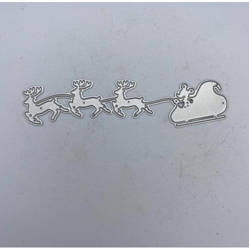 Metal Cutting Dies Scrapbooking Reindeer Sleigh for Album Paper DIY Gift Card Decoration Embossing Dies New