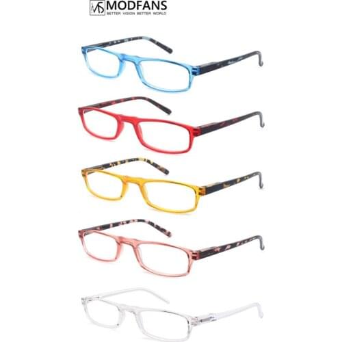 MODFANS Women Reading Glasses,Femme Readers Glasses,Small Rectangle Frame,Spring Hinge Lightweight Comfortable Wear,Eyeglasses