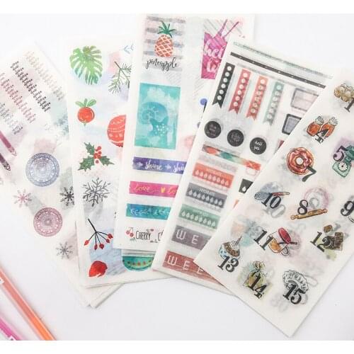 4pcs/pack Funky Junk Recoeding Time Scrapbook Diary Stickers Scrapbooking Paper Craft Diy Flakes paper sticker