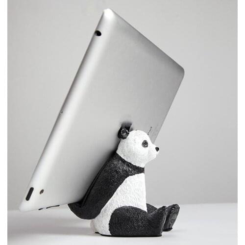 Animal Desk Phone Stand, Sitting Panda Resin Office Phone Holder, Creative Phone Tablet Stand Mount Decoration for Home