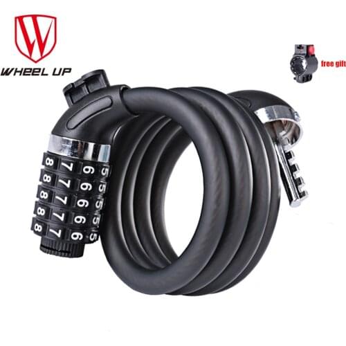 WHeeL UP Anti-theft Bicycle Locks Cable ABS Alloy Steel Safety Code Lock 1.2M 1.8M MTB Mountain Bike Key Cable Lock Acessorios