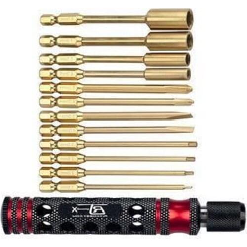 RJX 6.35mm Hex Phillips Screw Nut Slotted Screwdriver for RC Airplane FPV Aircraft Drone Repair Tool