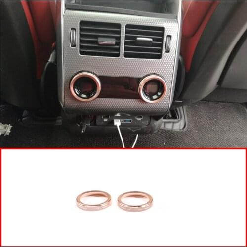 2pcs For Range Rover Vogue 2018 Aluminum alloy Car Rear Air Conditioning Volume knobs Ring Trim For Land Range Rover Sport 2018