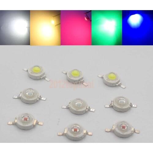 10-100pcs 1W 3W High Power LED Light-Emitting Diode LEDs Chip SMD Warm White Red Green Blue Yellow SpotLight Downlight Lamp Bulb